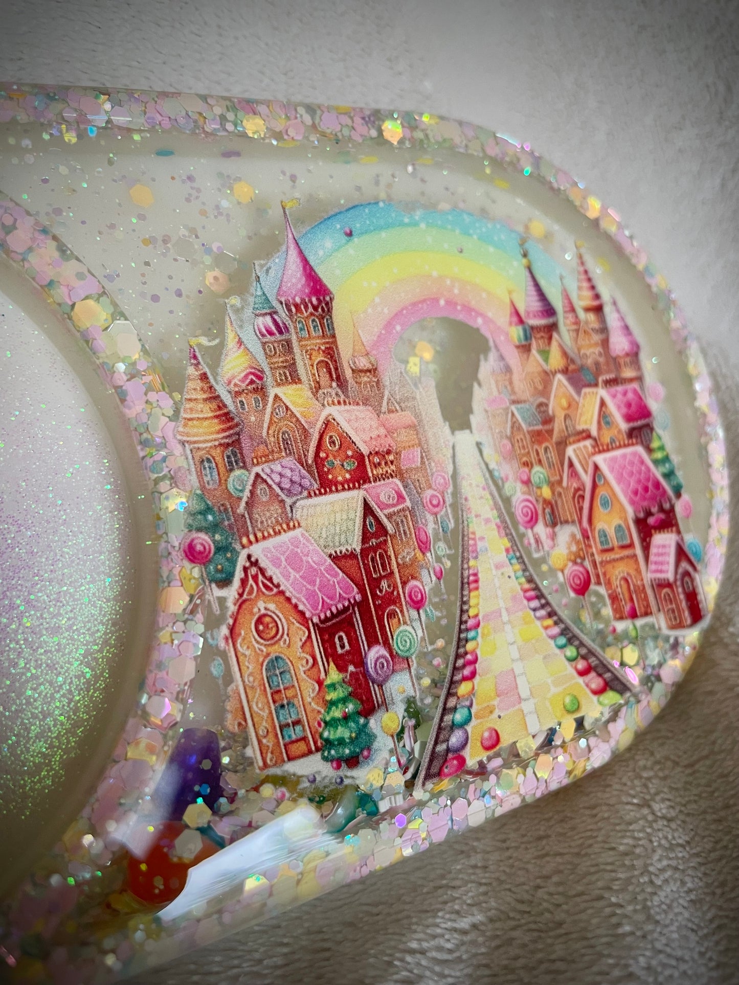 *Gingerbread Village XL Snow Globe Coaster, Option 2/2