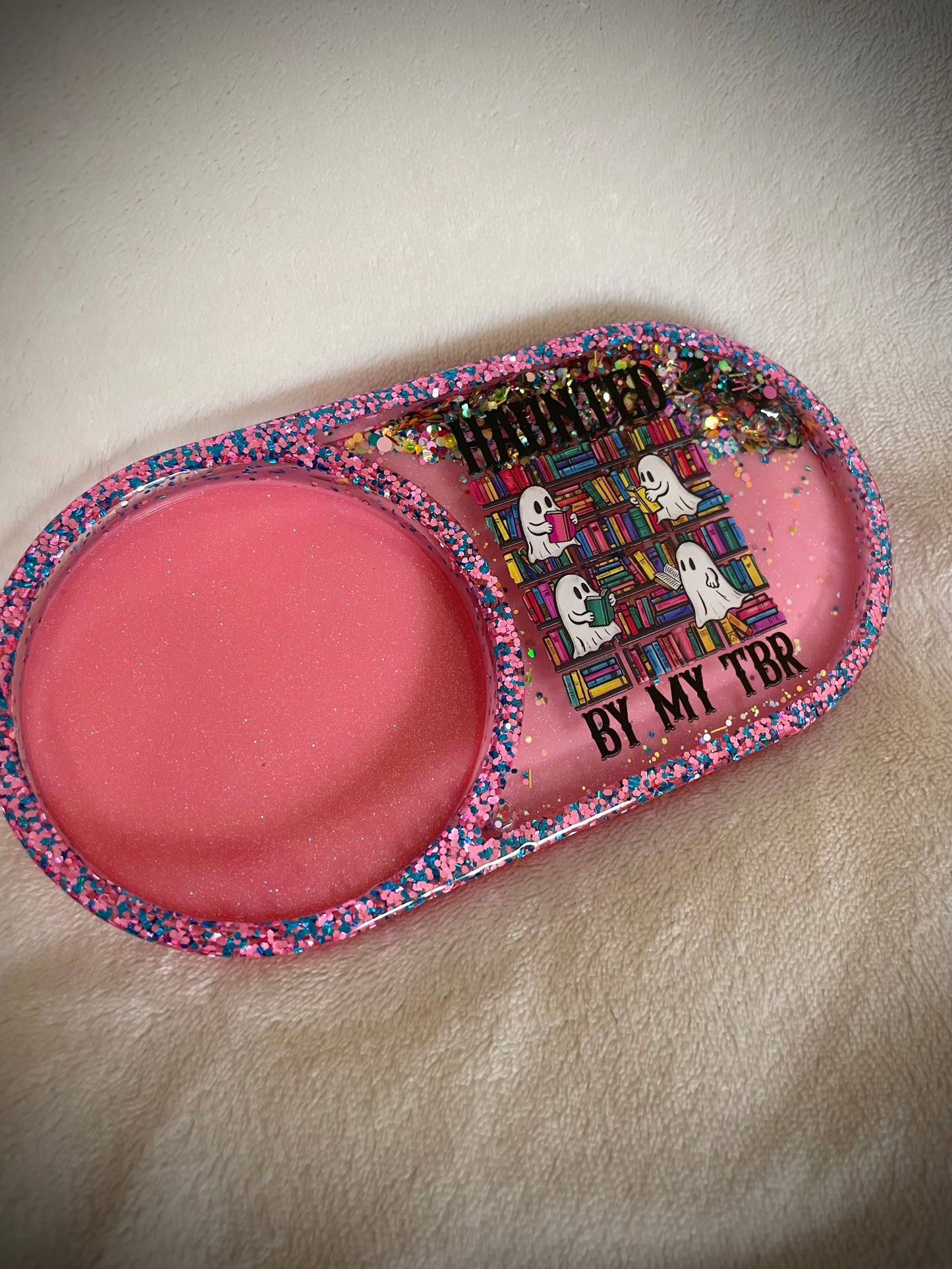 *Haunted by my TBR XL Snow Globe Coaster