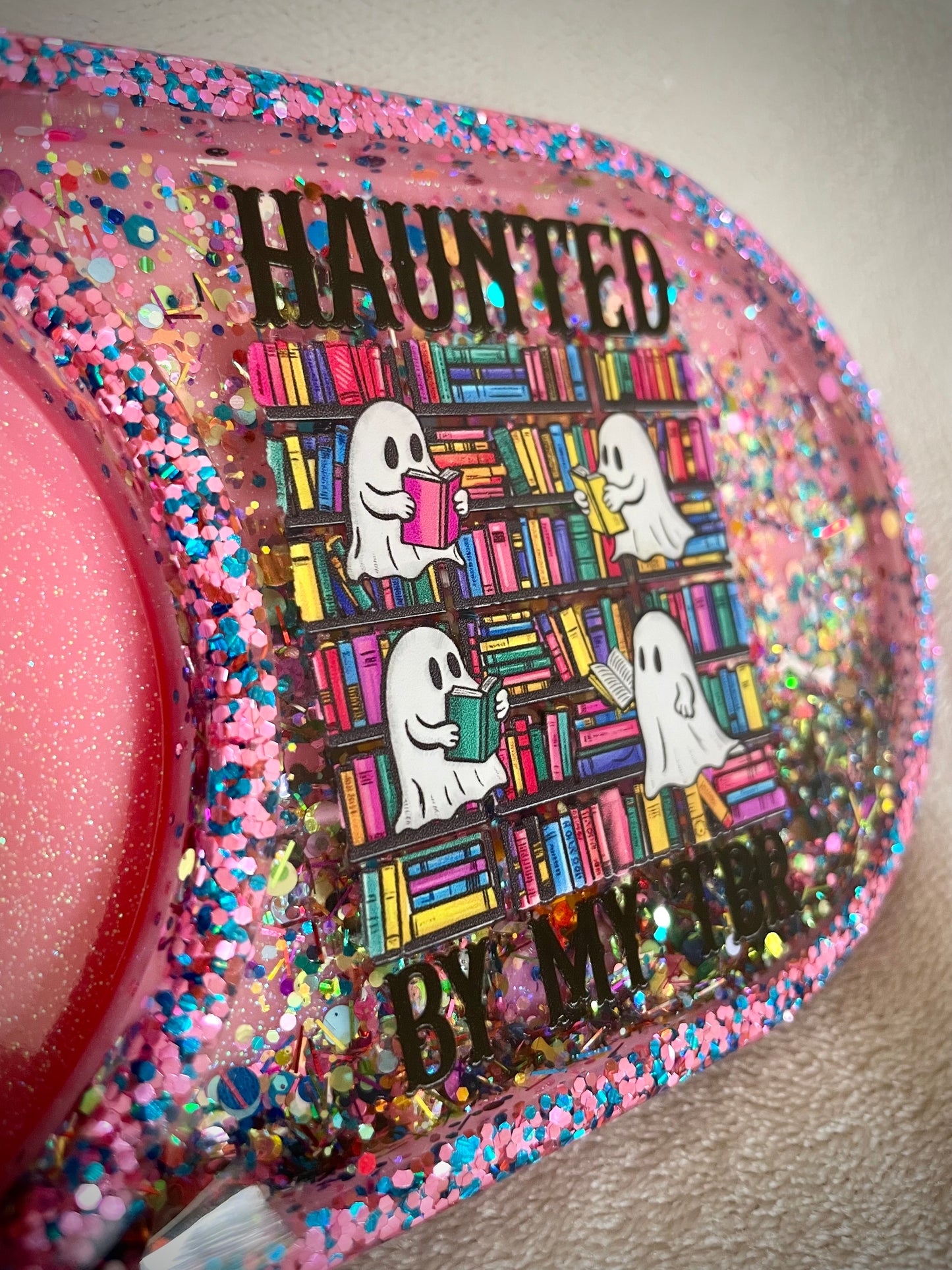 *Haunted by my TBR XL Snow Globe Coaster