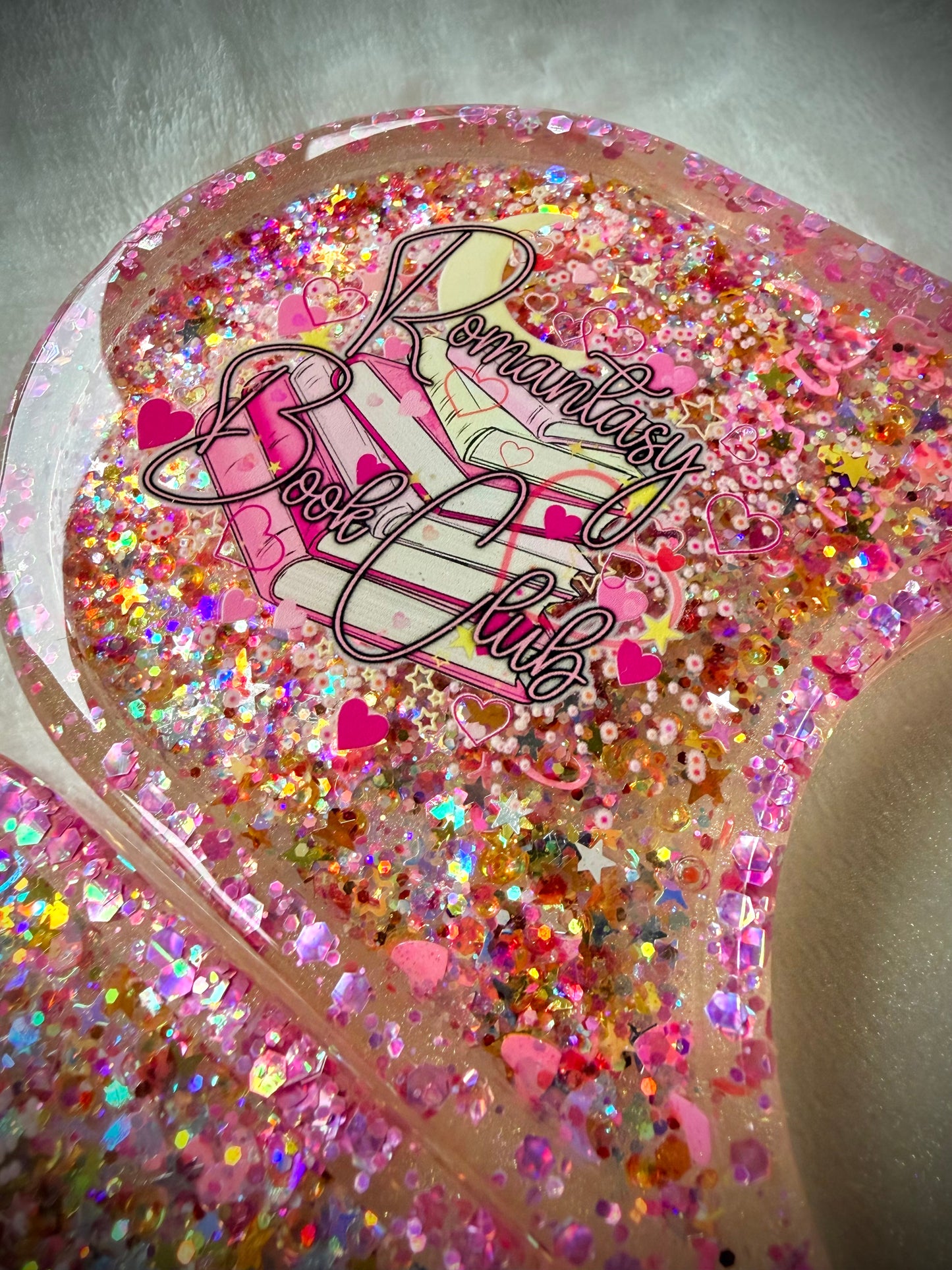 *Pink Romantasy Book Club XL Coasters