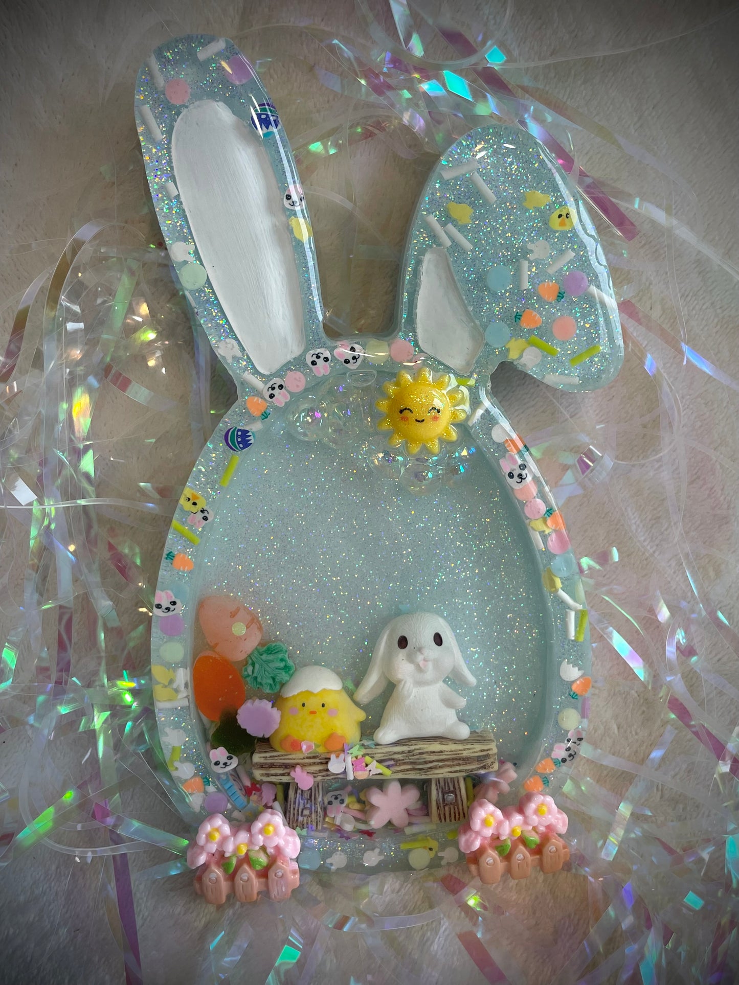 Blue Bunny Snow Globe