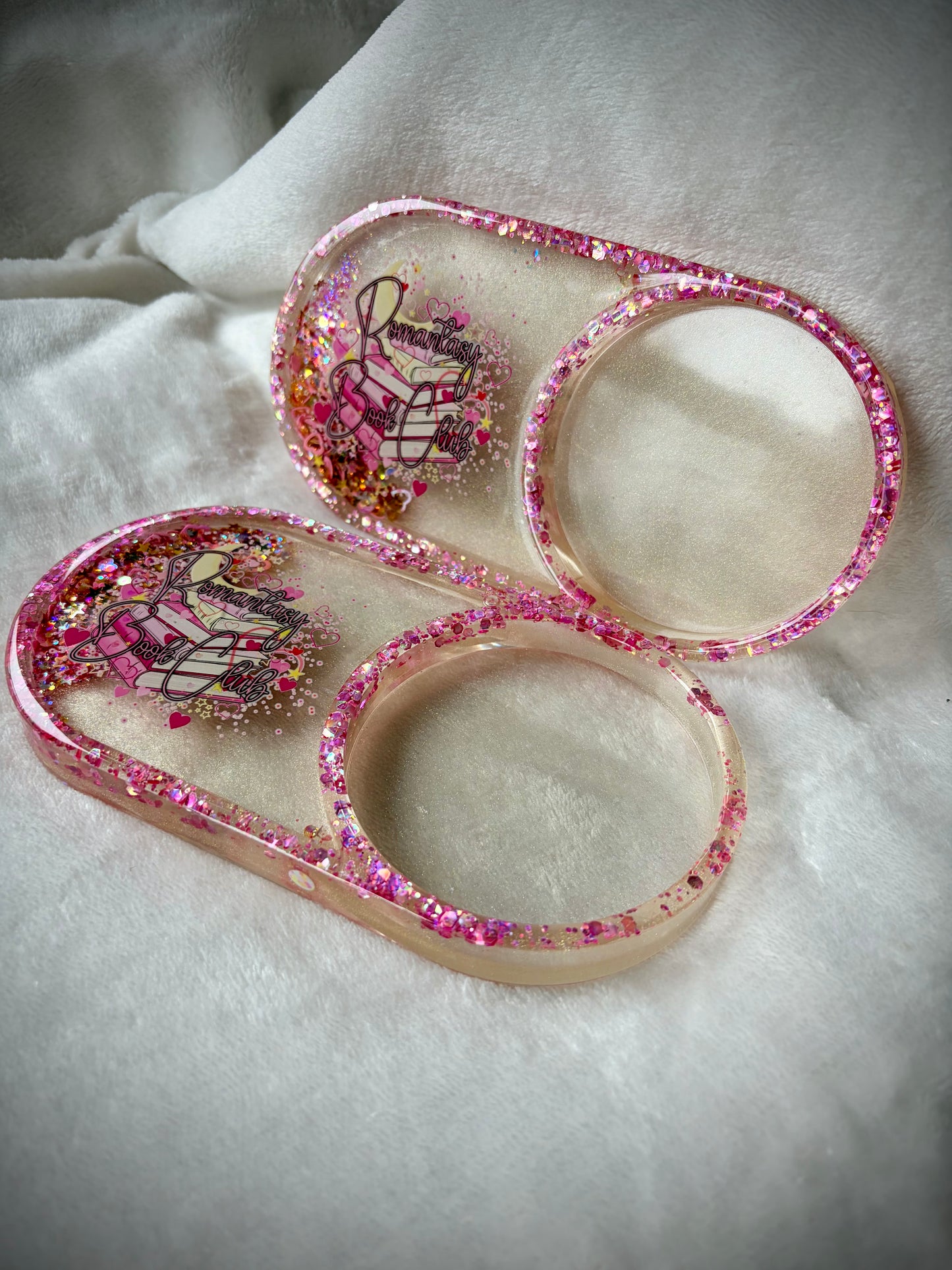 *Pink Romantasy Book Club XL Coasters