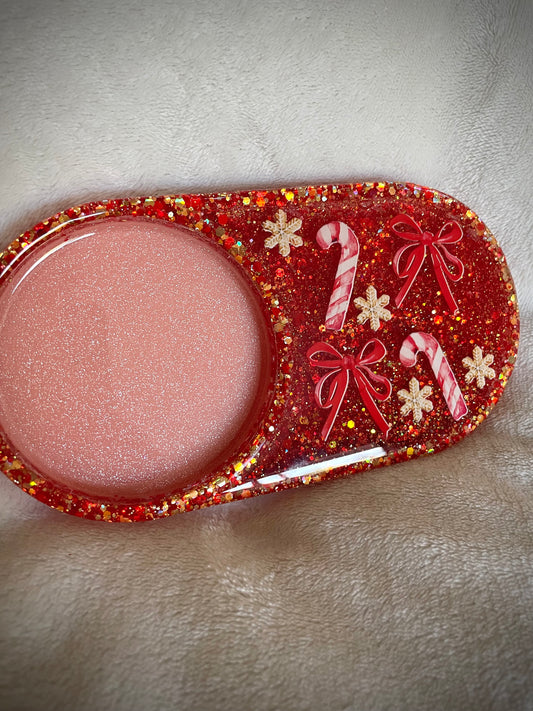 *Coquette Candy Cane XL Snow Globe Coaster, Option 1/3