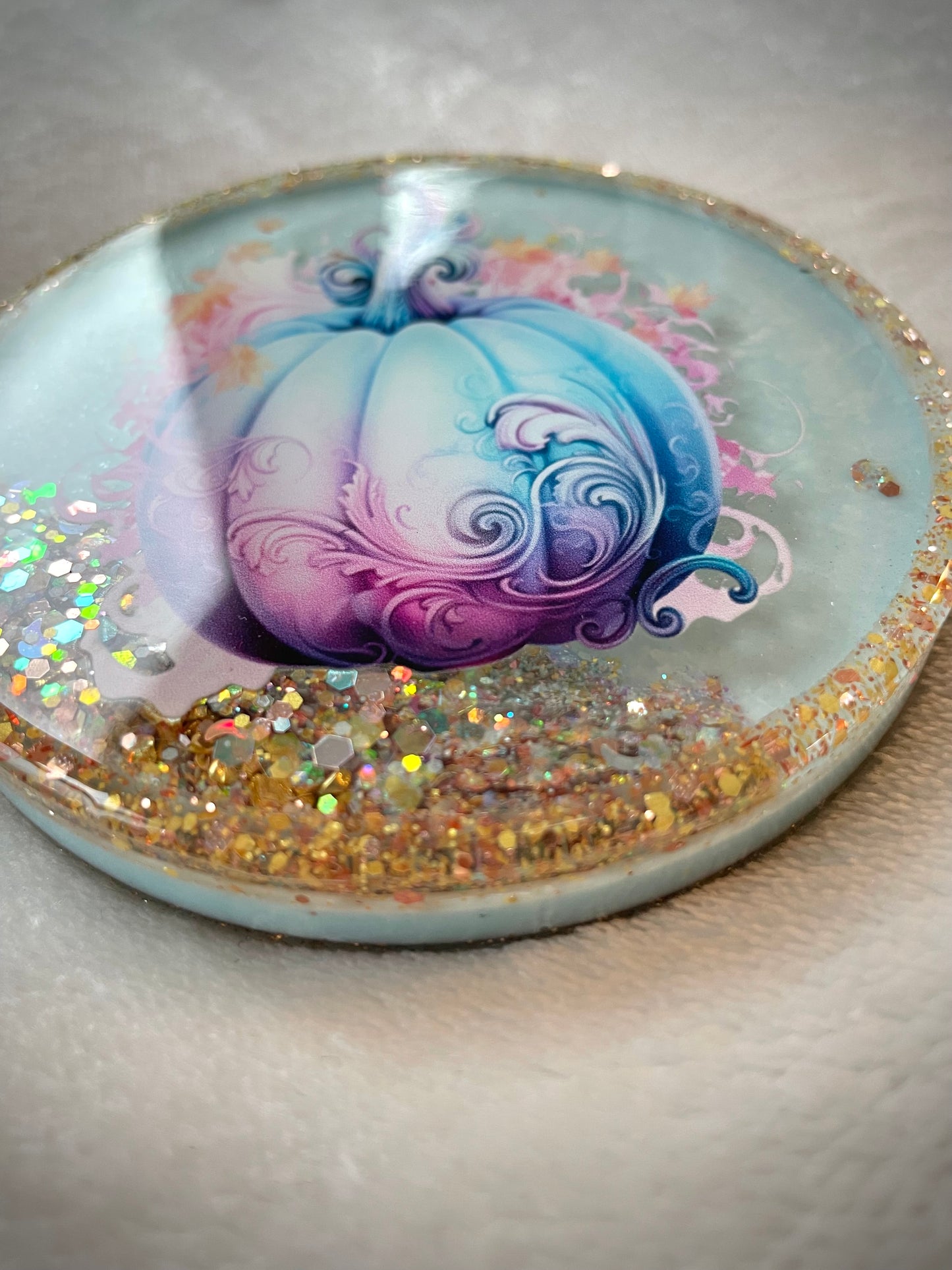 Bright Pumpkin Snow Globe Coaster