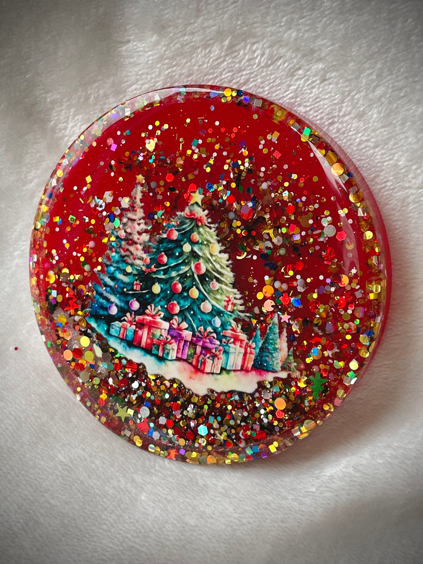 Christmas Morning Snow Globe Coaster