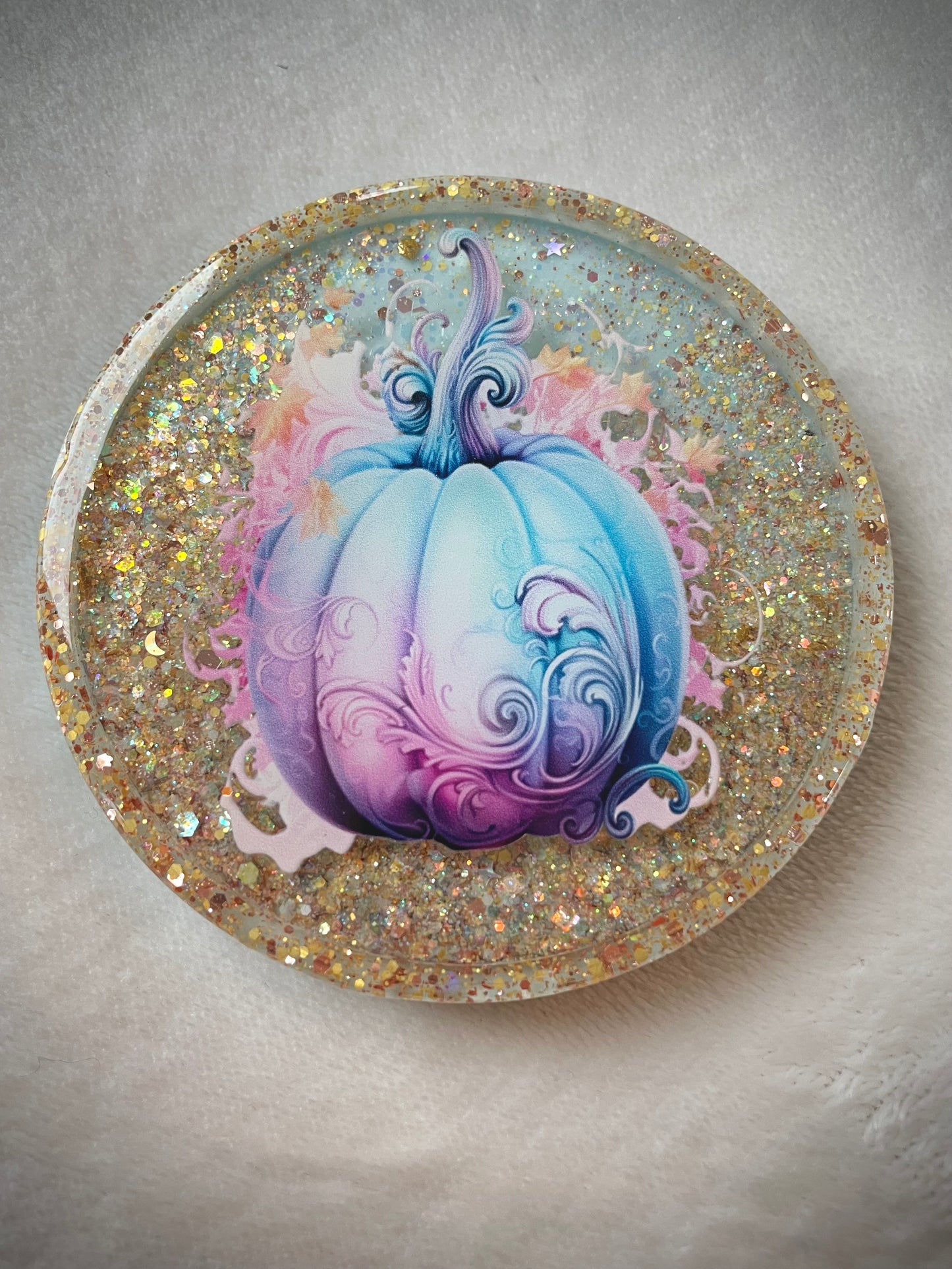 Bright Pumpkin Snow Globe Coaster