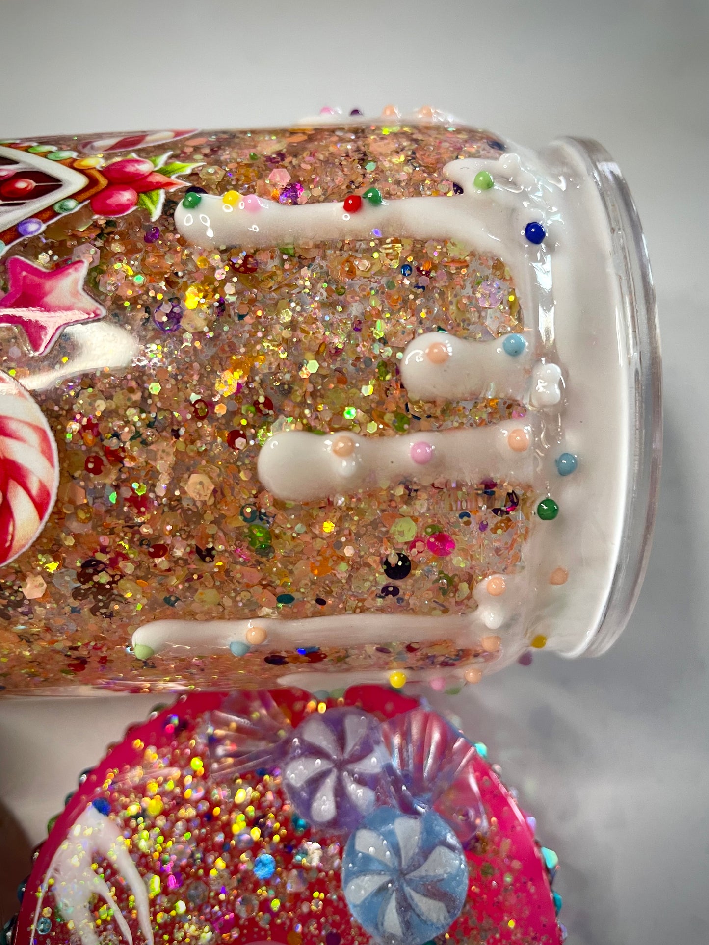 Gingerbread House Acrylic Snow Globe Tumbler