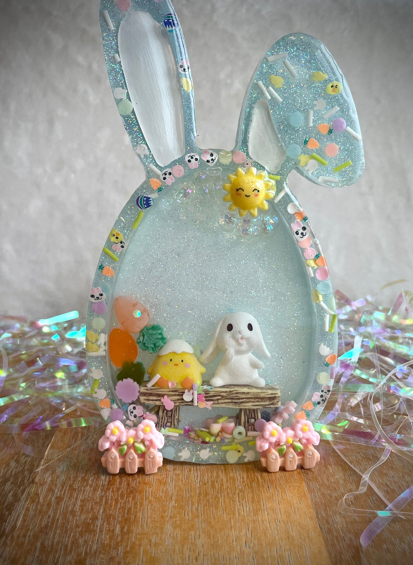 Blue Bunny Snow Globe