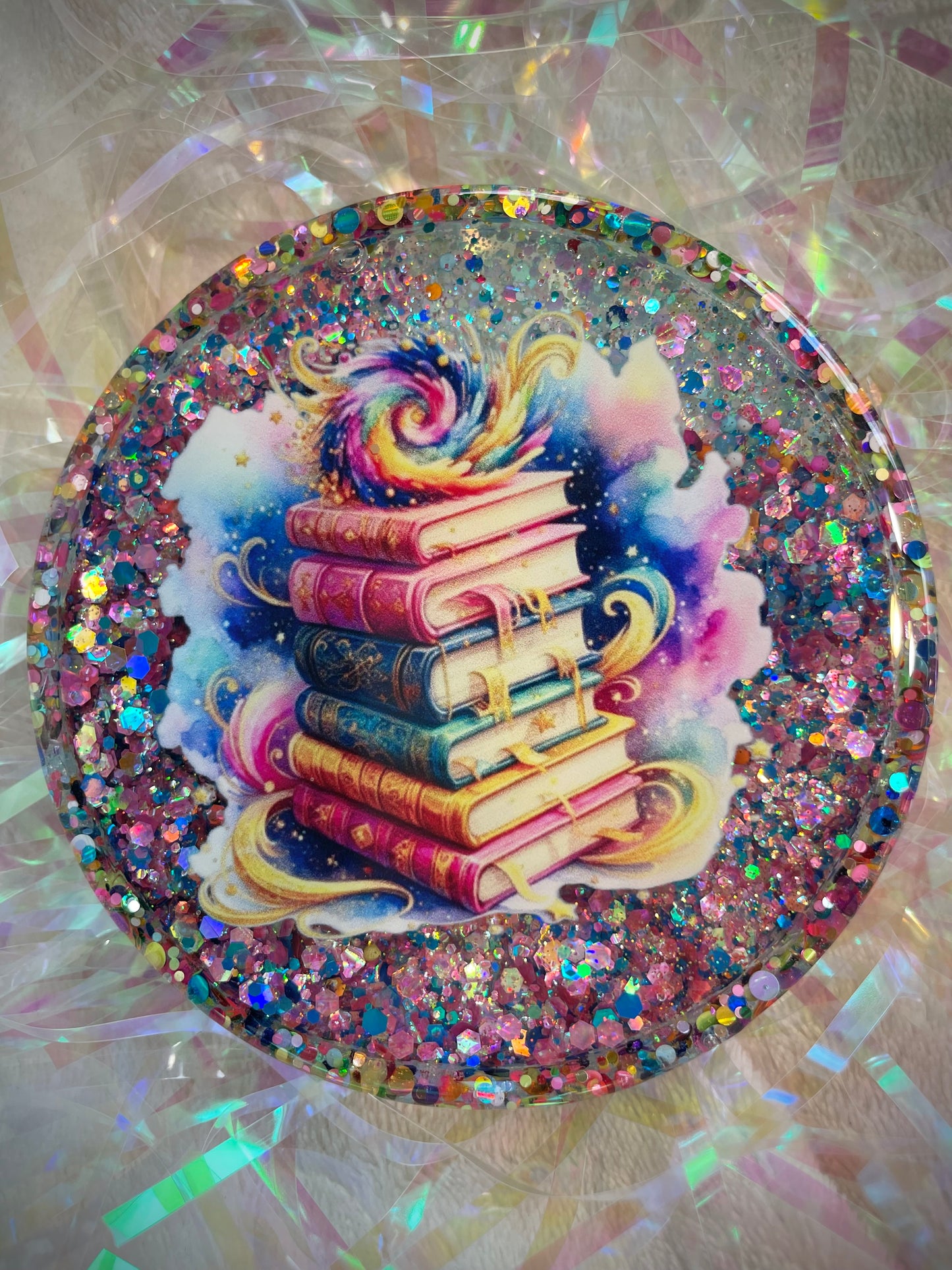 *Blue Bookish Snow Globe Coaster