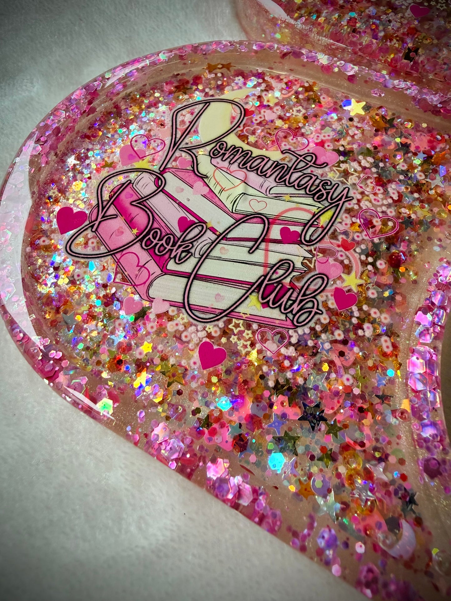*Pink Romantasy Book Club XL Coasters