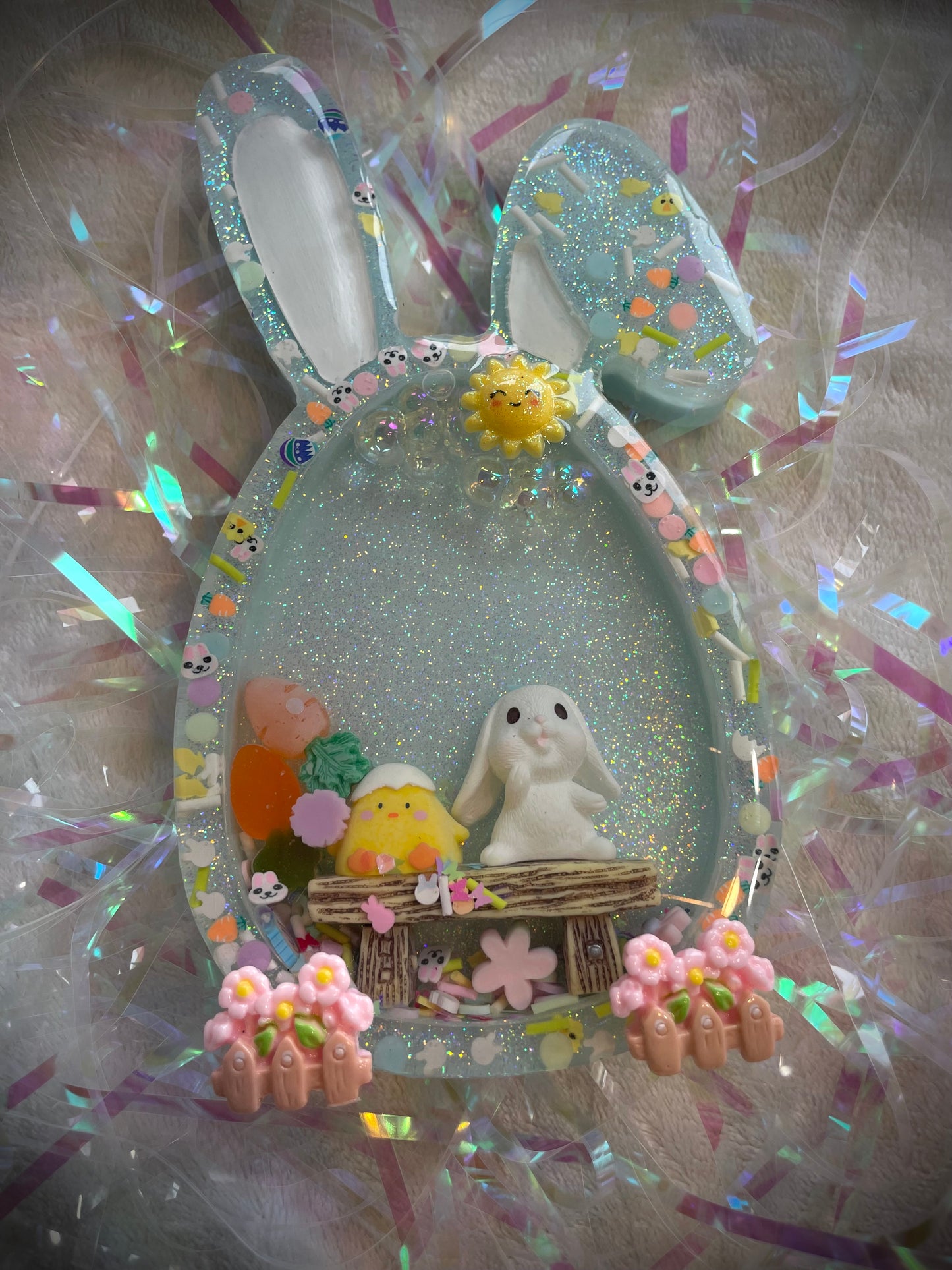 Blue Bunny Snow Globe