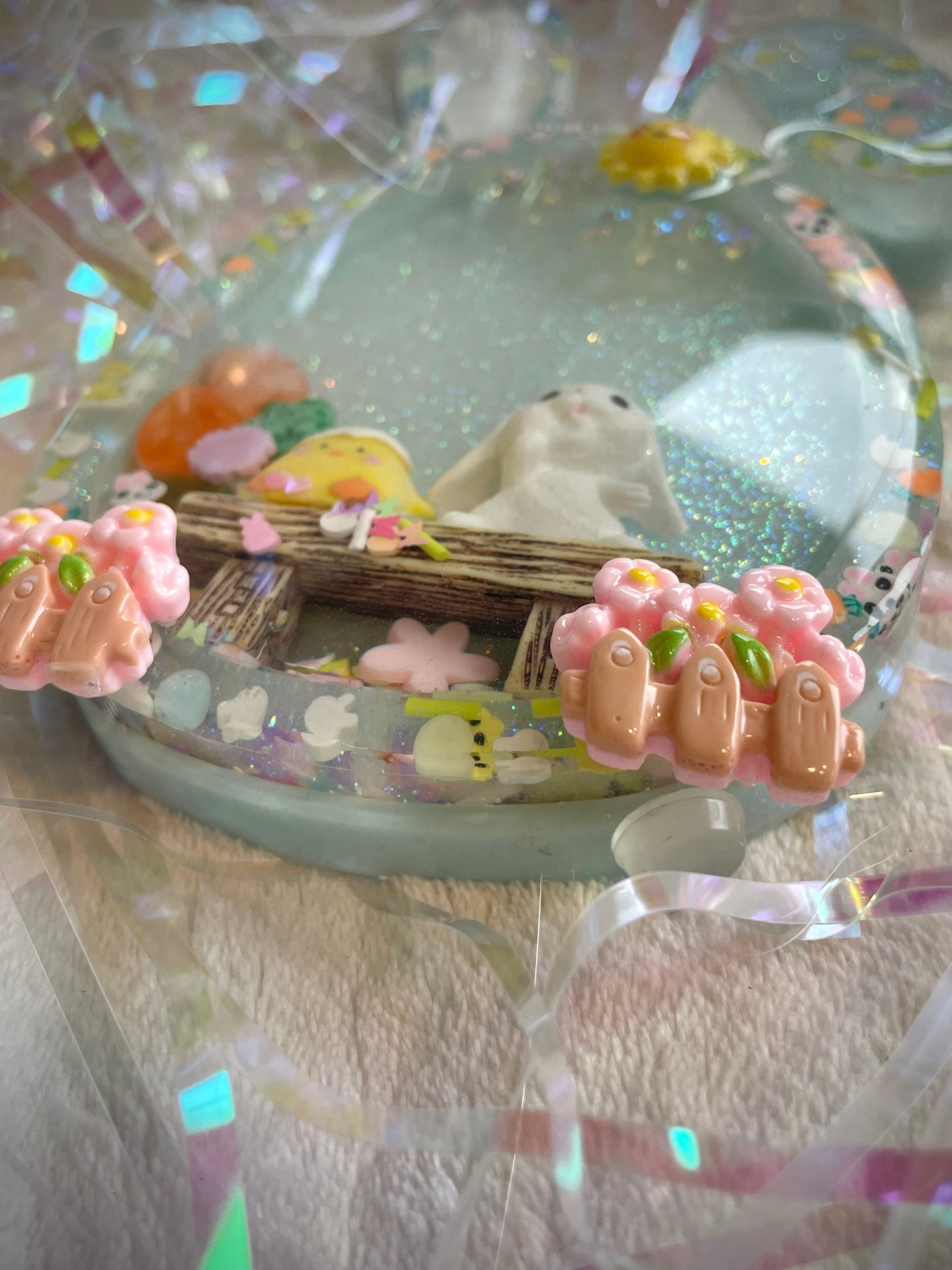 Blue Bunny Snow Globe