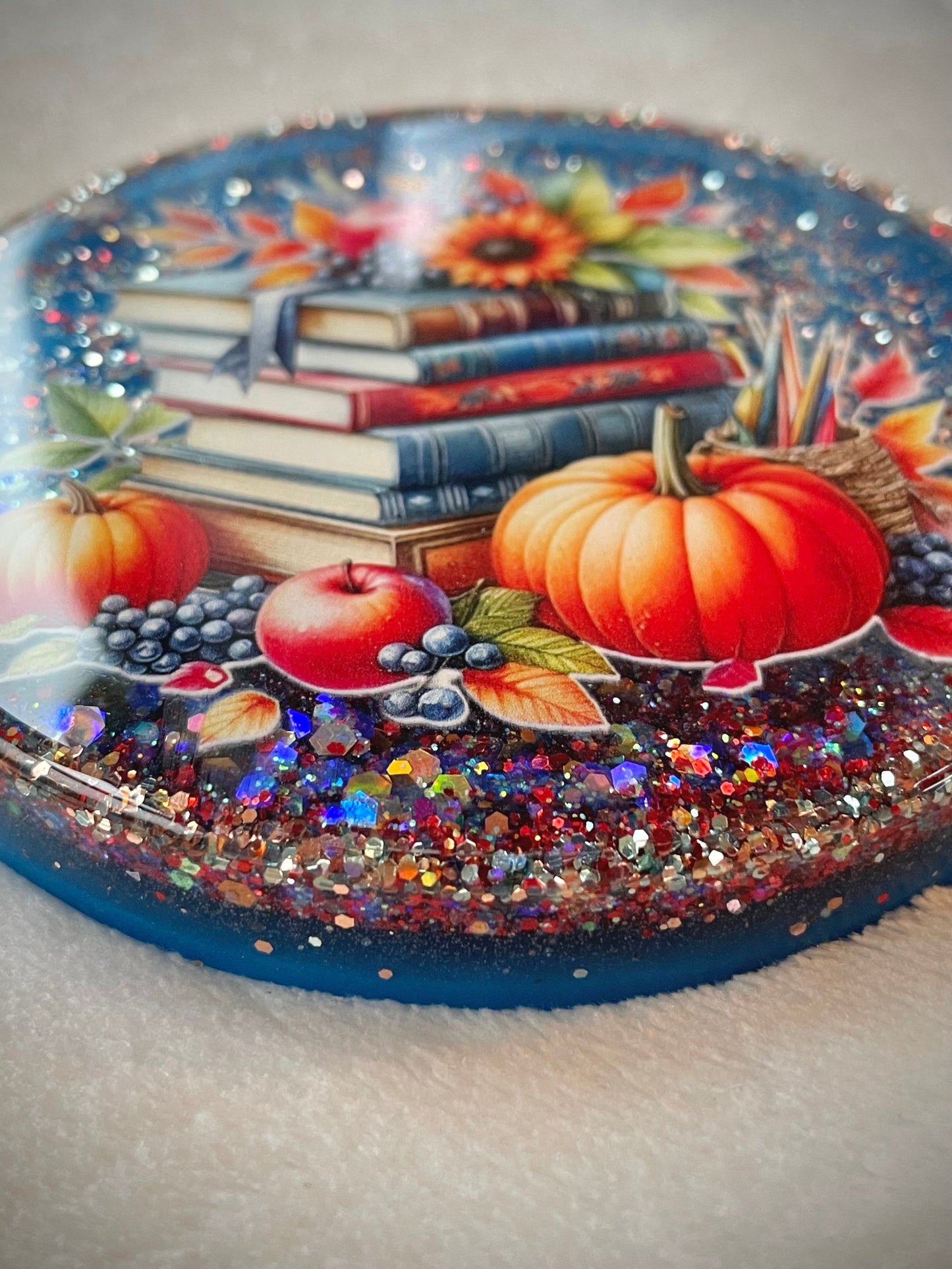 Fall Bookish Snow Globe Coasters