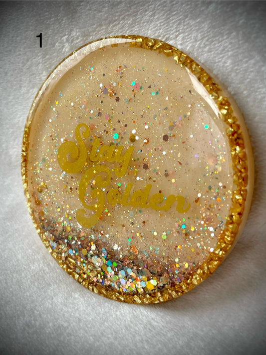 Stay Golden Snow Globe Coasters