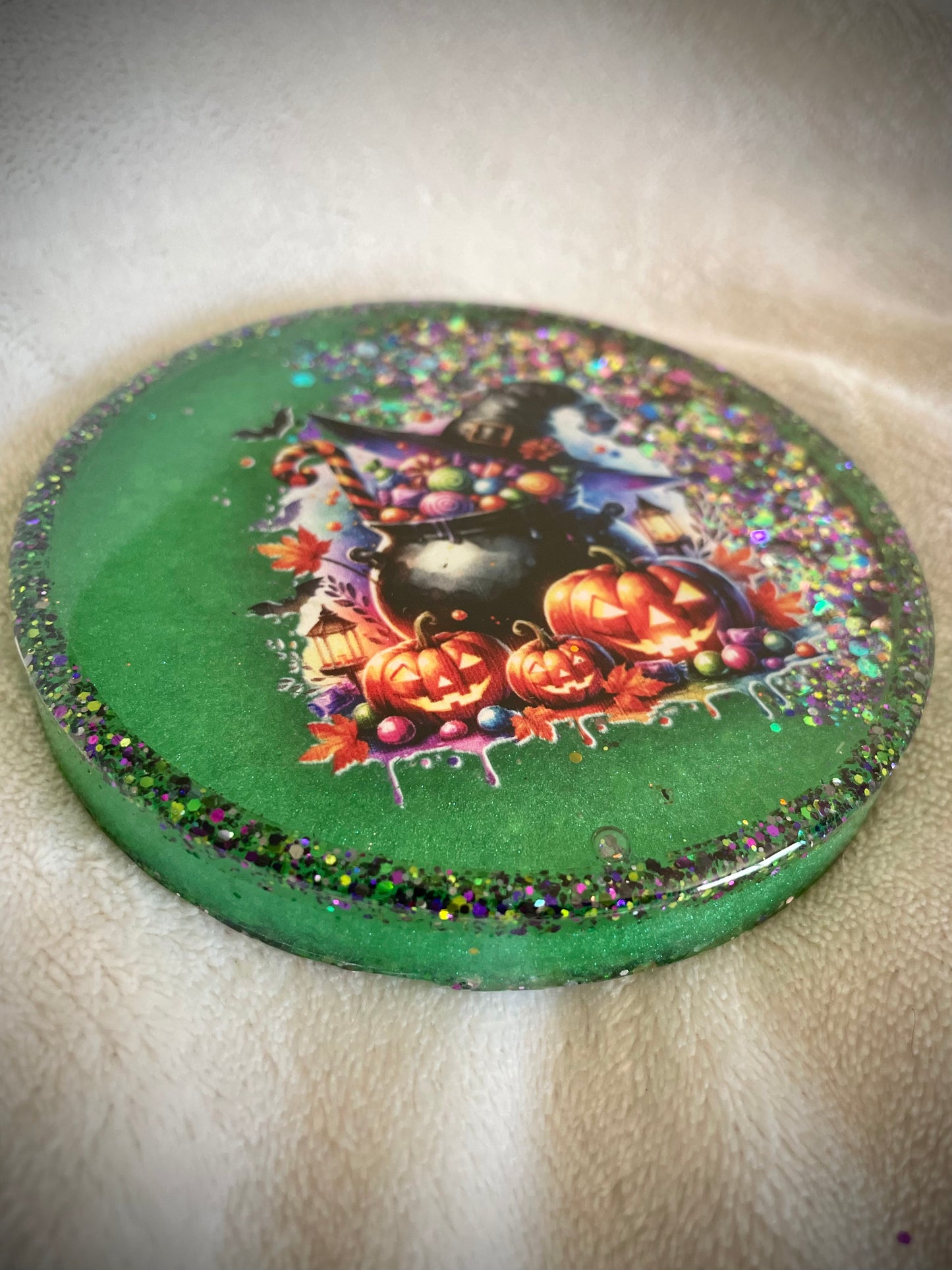 *Candy Cauldron Snow Globe Coaster