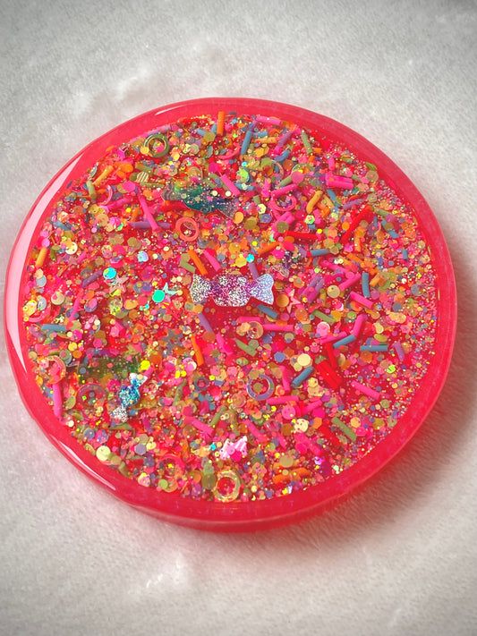 Neon Candy Snow Globe Coasters