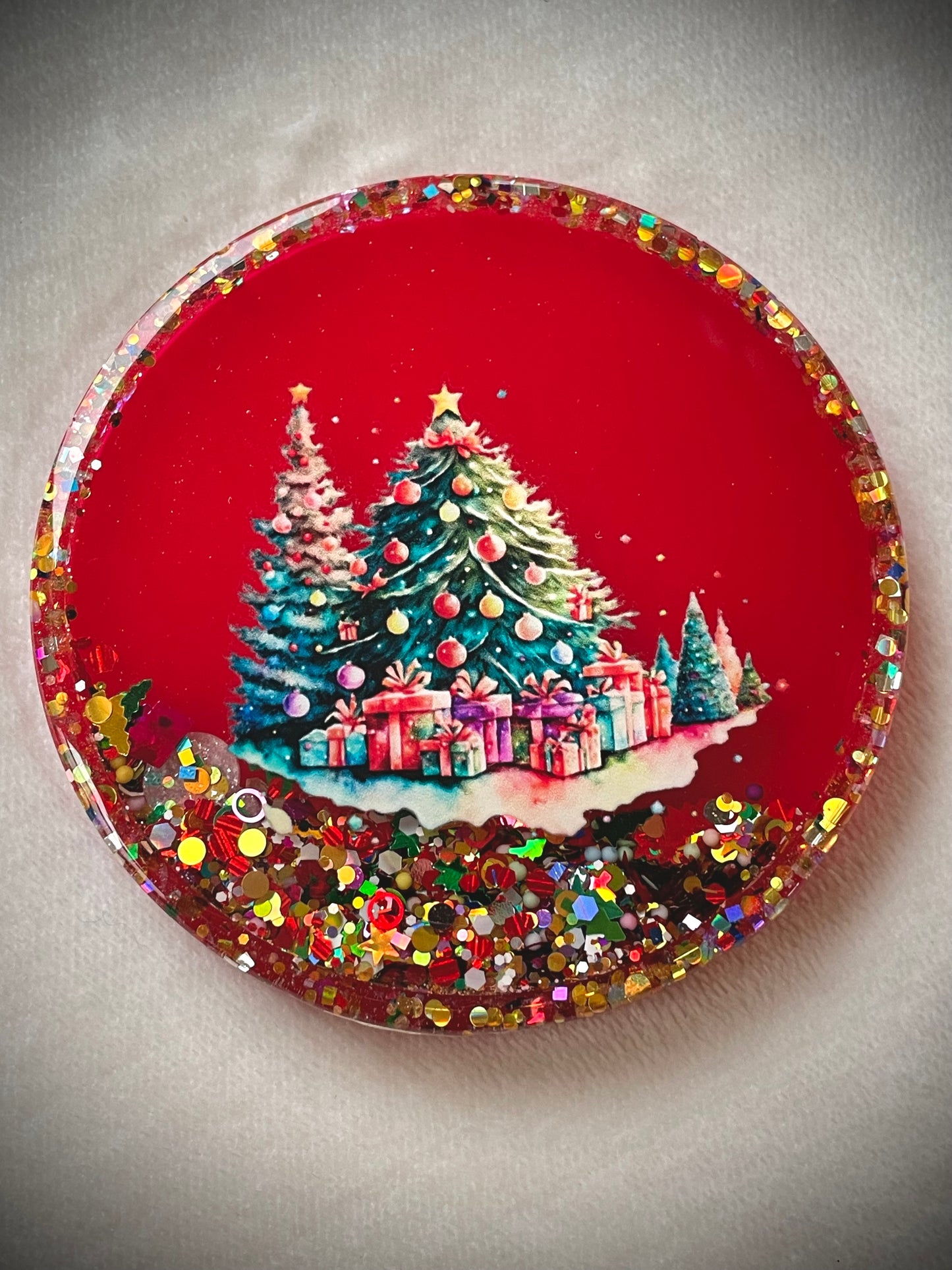 Christmas Morning Snow Globe Coaster