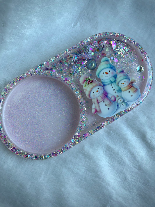 *Snowman Family XL Snow Globe Coaster