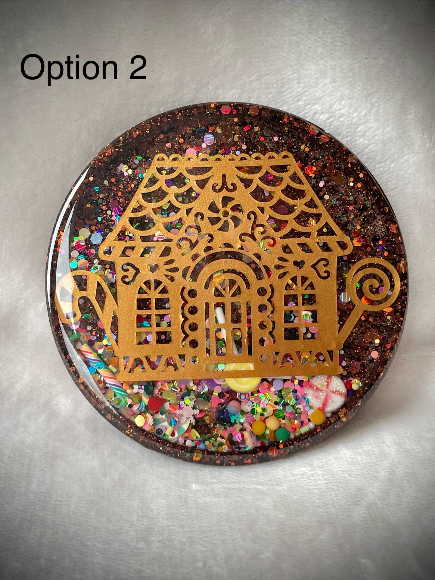 Gingerbread House Snow Globe Coaster