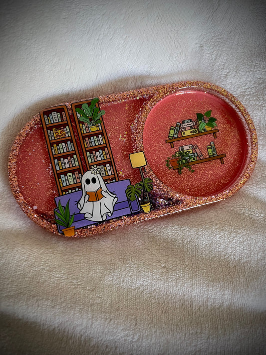 *Ghosty Reader XL Snow Globe Coaster