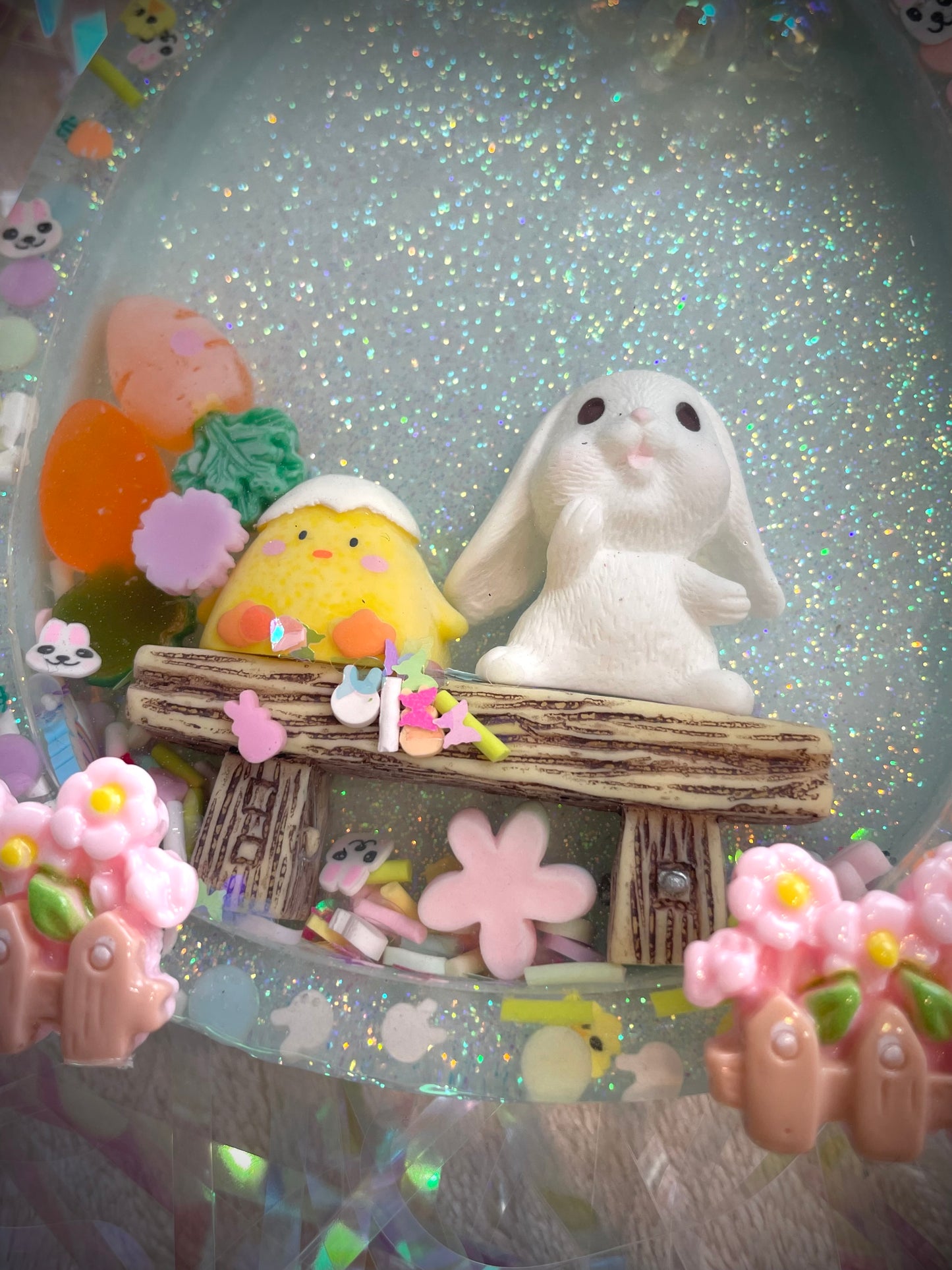 Blue Bunny Snow Globe