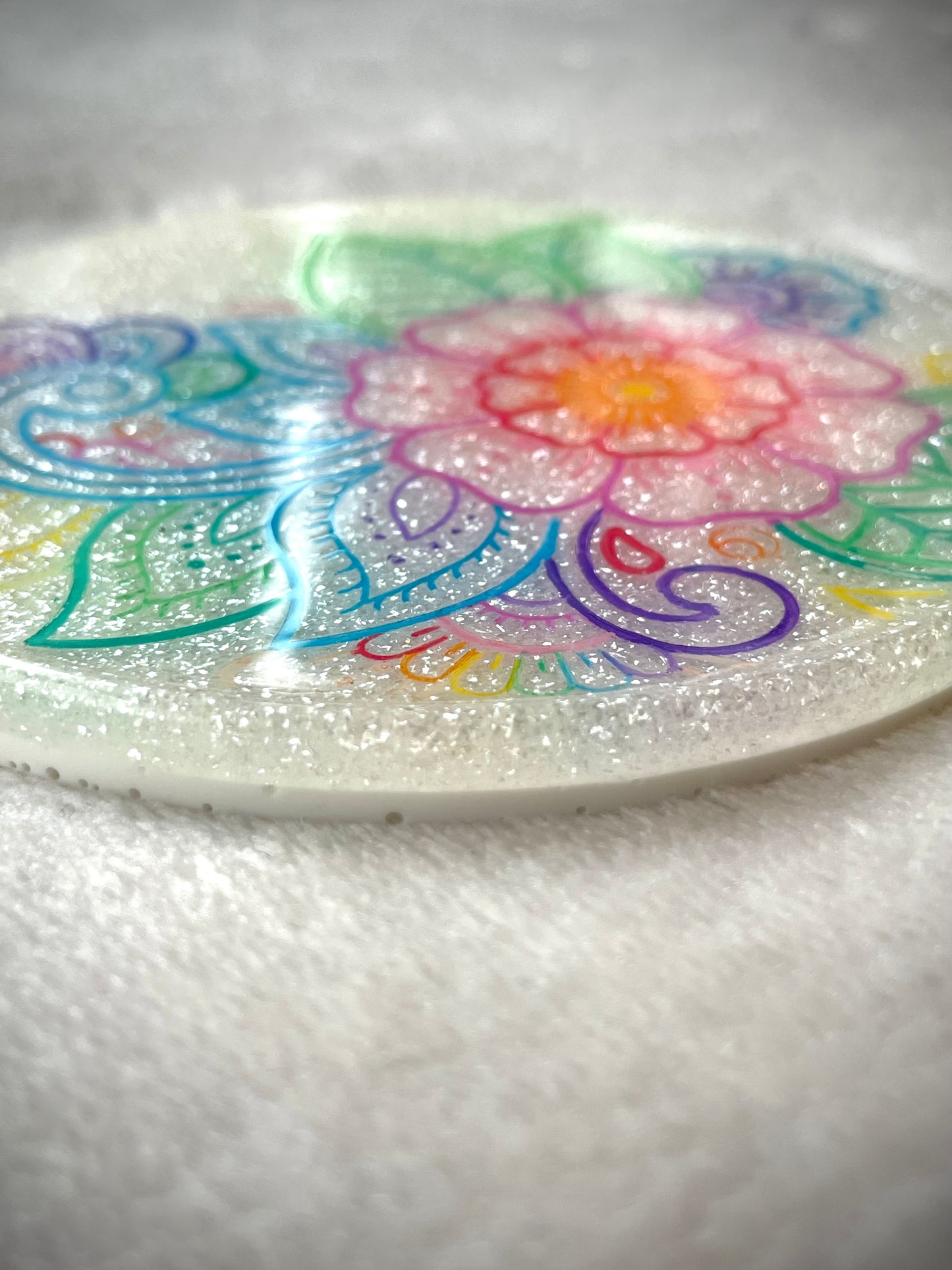 Flower Inlay Flat Coaster