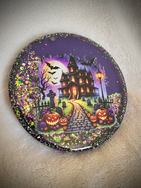 *Haunted House Snow Globe Coaster