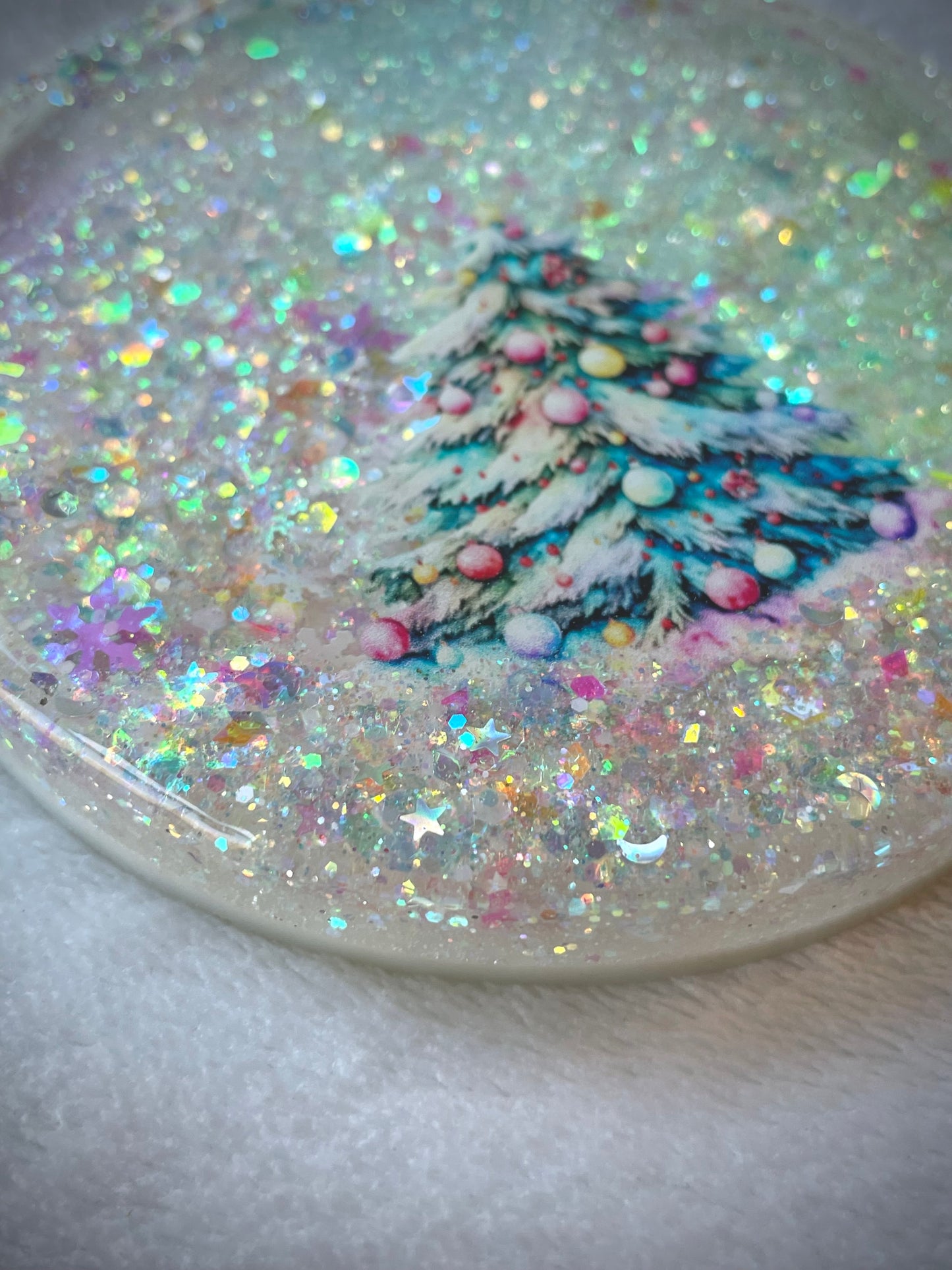 Christmas Tree Snow Globe Coaster