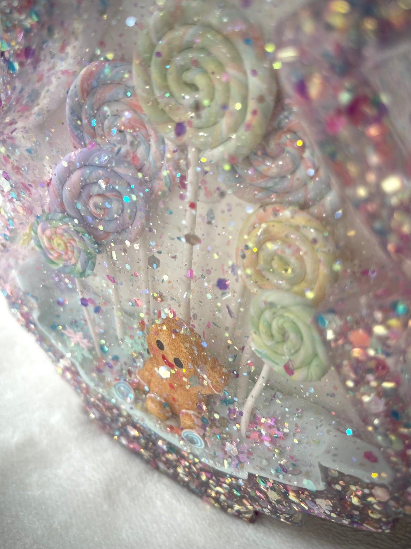 **Candyland Gingerbread Christmas Tree Snow Globe