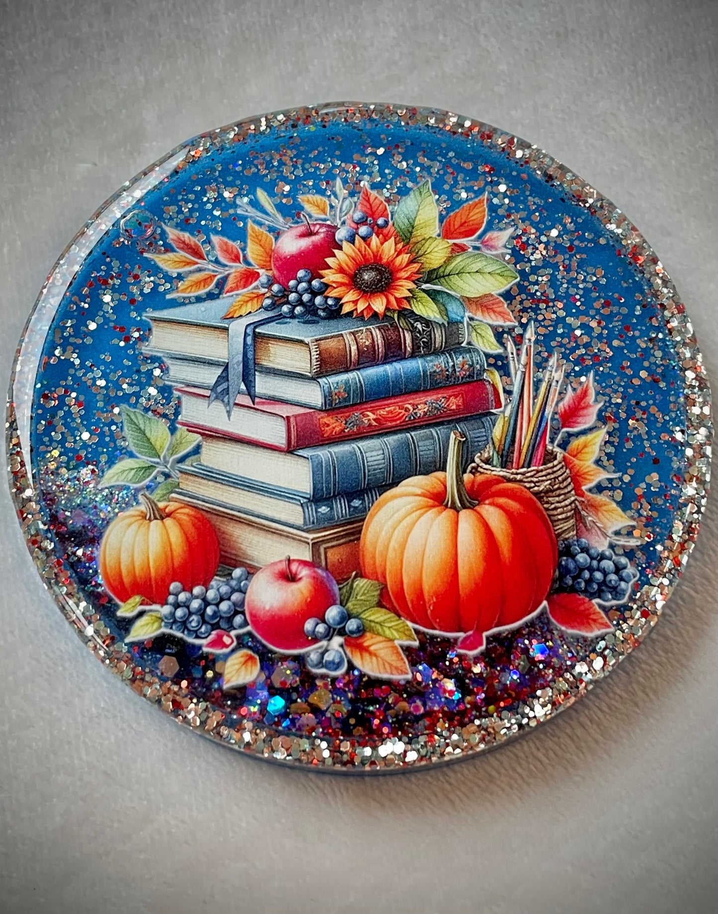 Fall Bookish Snow Globe Coasters