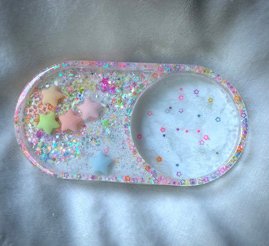 *Pastel Stars XL Snow Globe Coaster