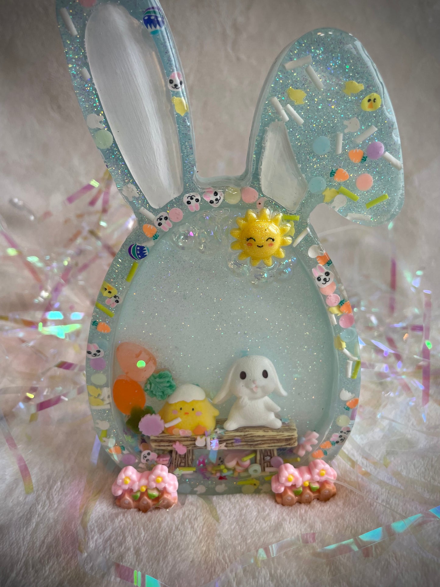 Blue Bunny Snow Globe