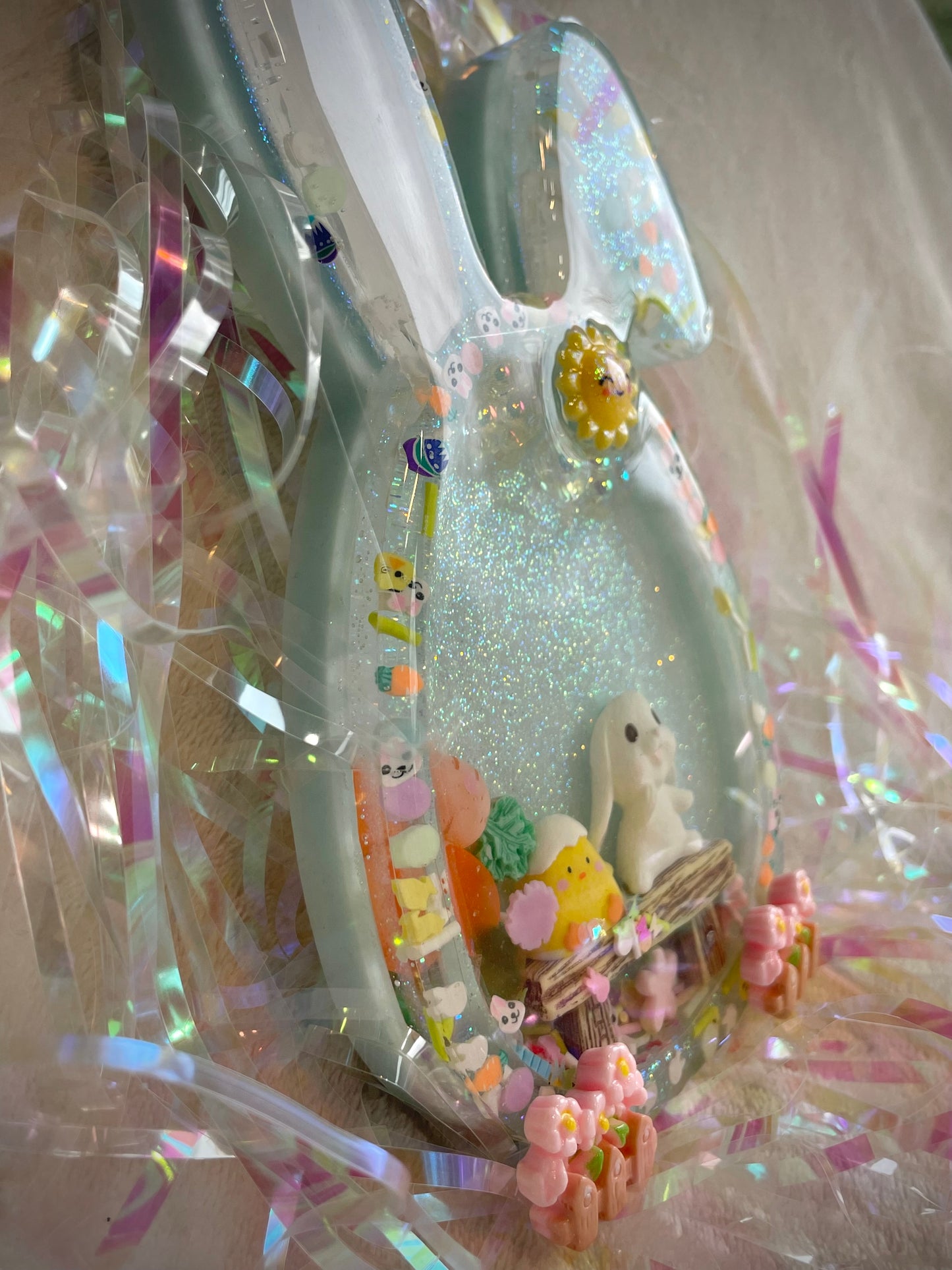 Blue Bunny Snow Globe