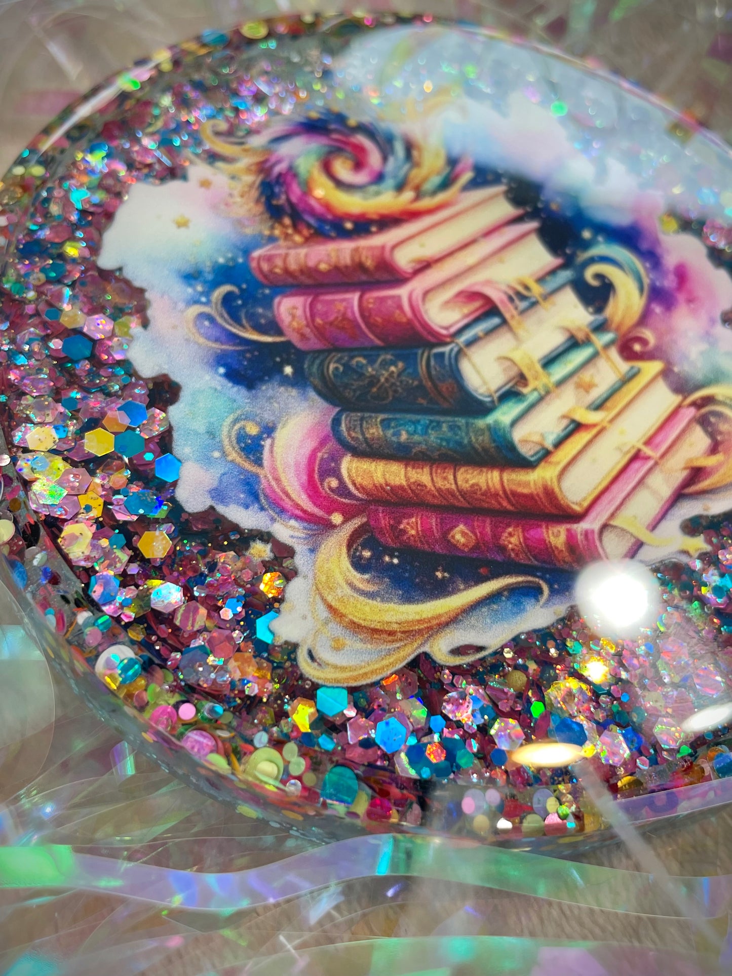 *Blue Bookish Snow Globe Coaster