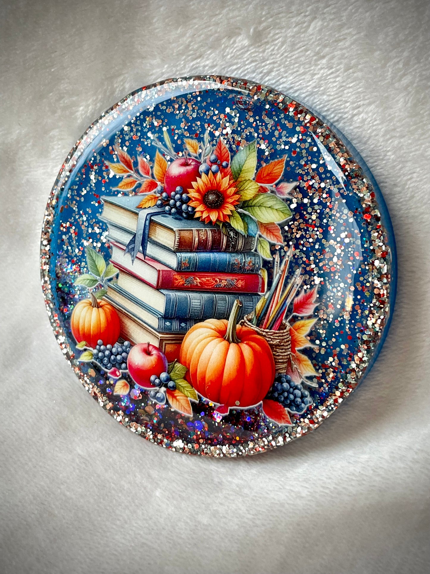 Fall Bookish Snow Globe Coasters