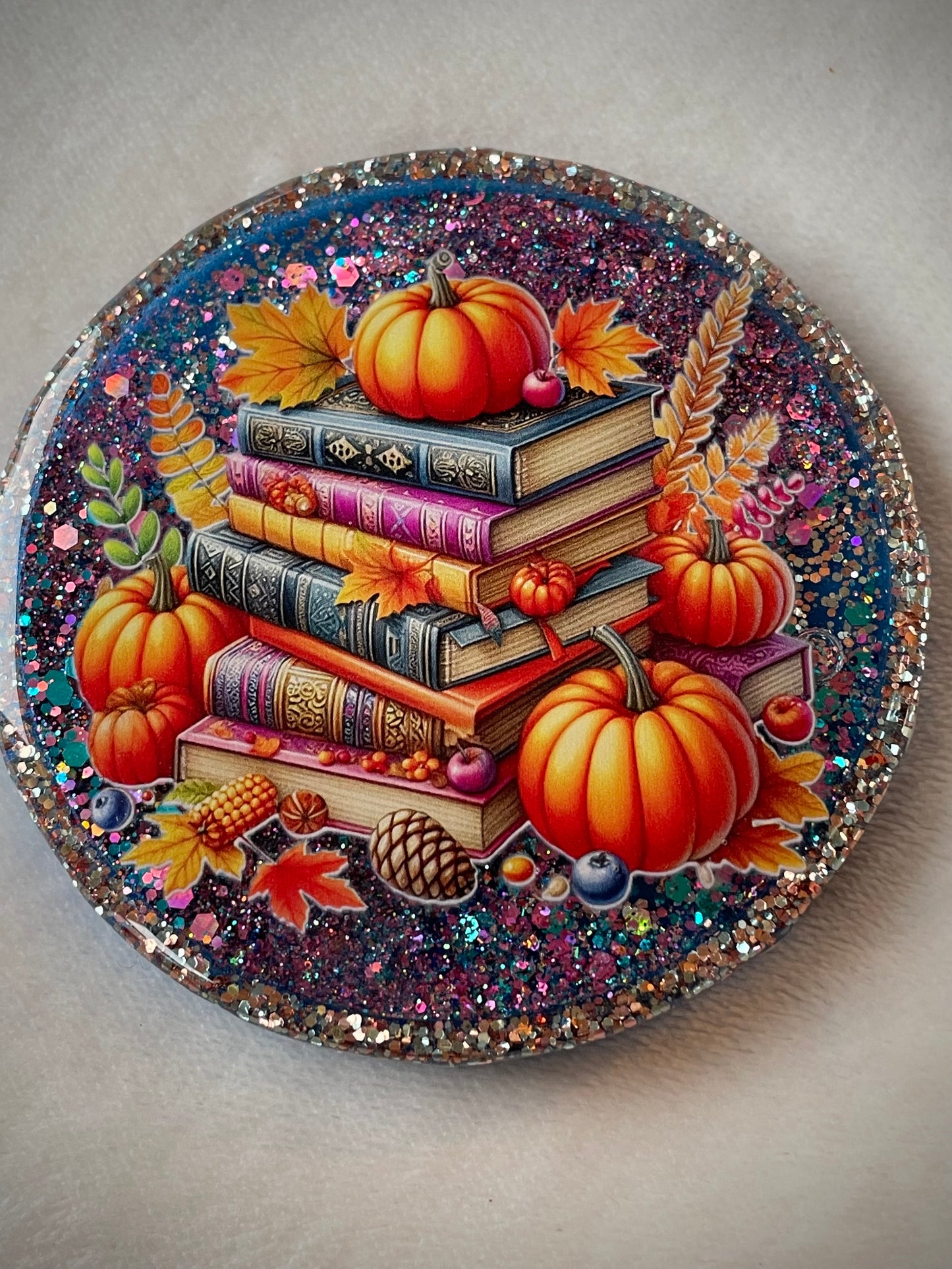 Fall Bookish Snow Globe Coasters