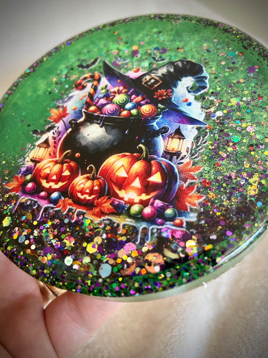 *Candy Cauldron Snow Globe Coaster