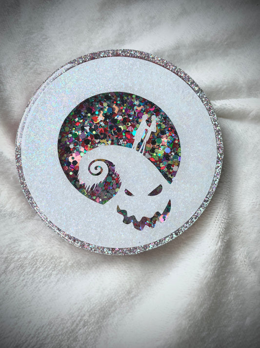 🤍 Jack & Sally Snow Globe Coaster