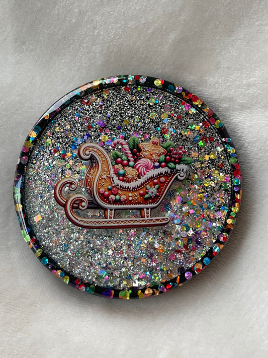 Sleigh Snow Globe Coaster