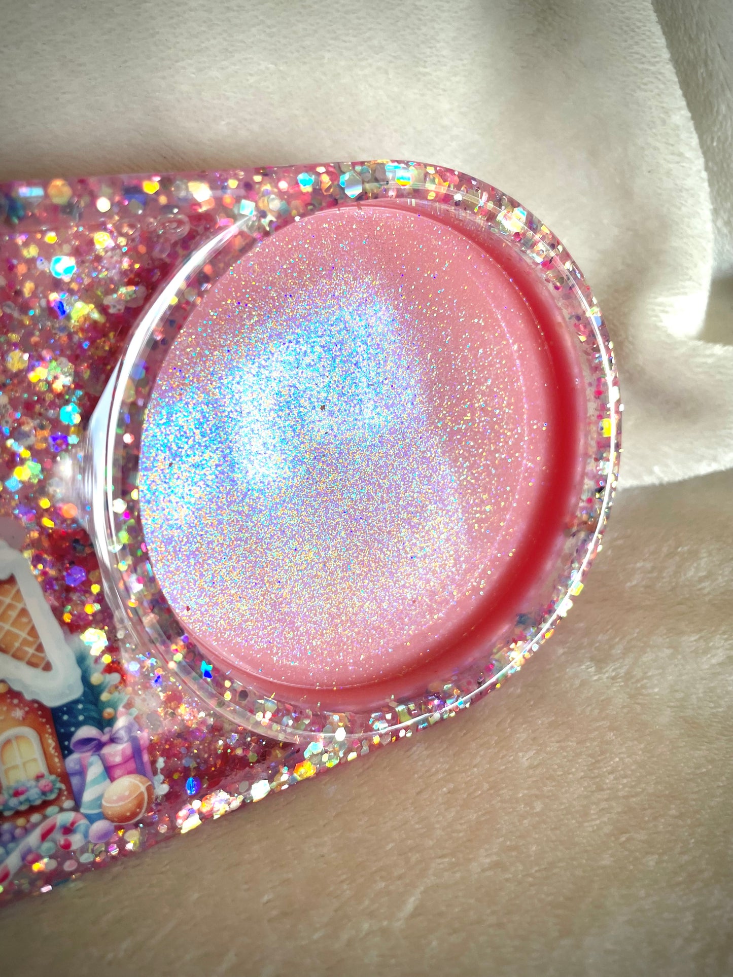 *Pink Gingerbread House XL Snow Globe Coaster