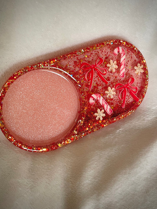 *Coquette Candy Cane XL Snow Globe Coaster, Option 3/3
