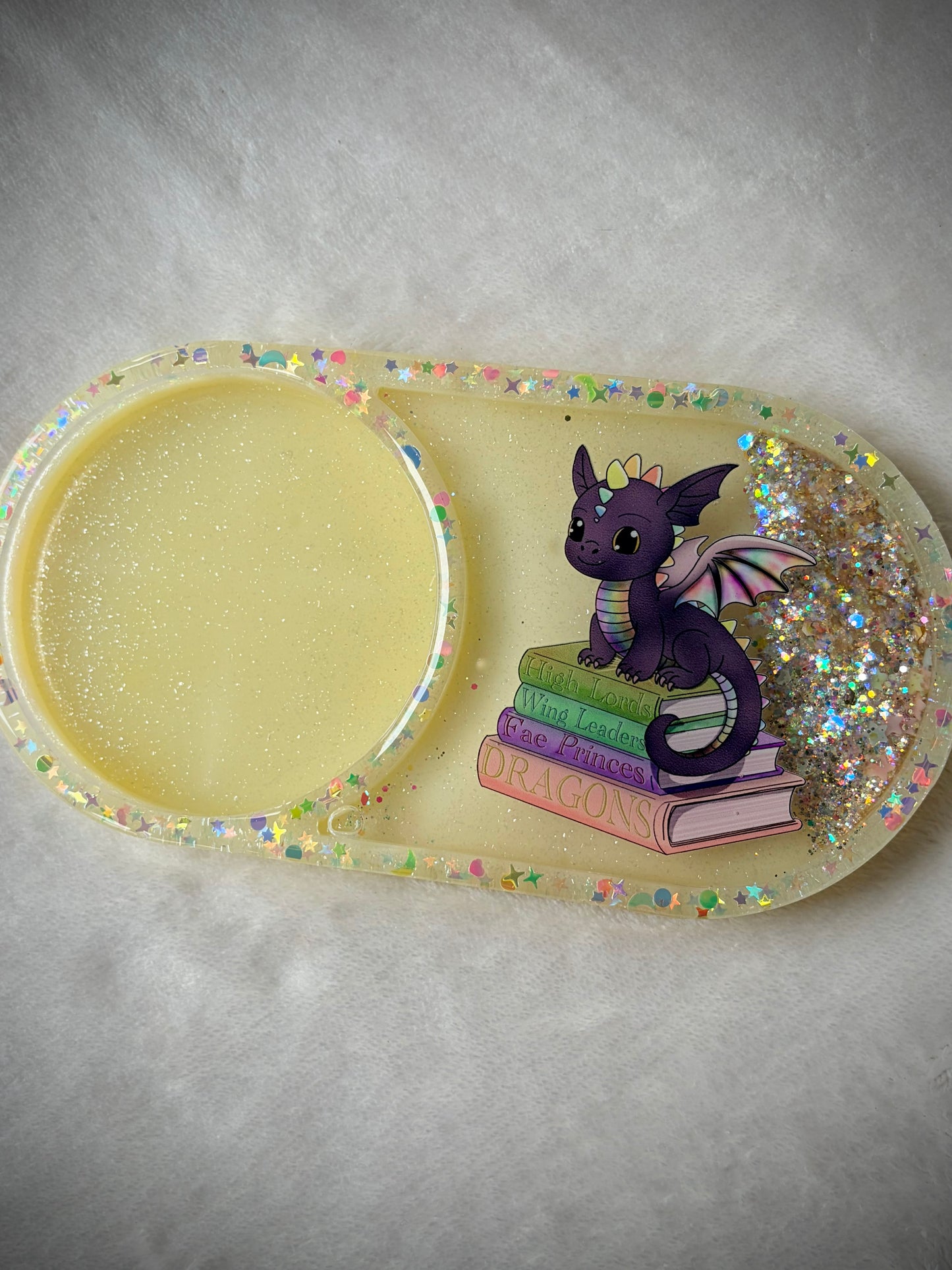 *Bookish Dragon XL Snow Globe Coaster