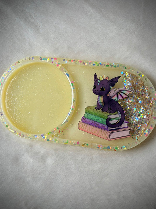 *Bookish Dragon XL Snow Globe Coaster
