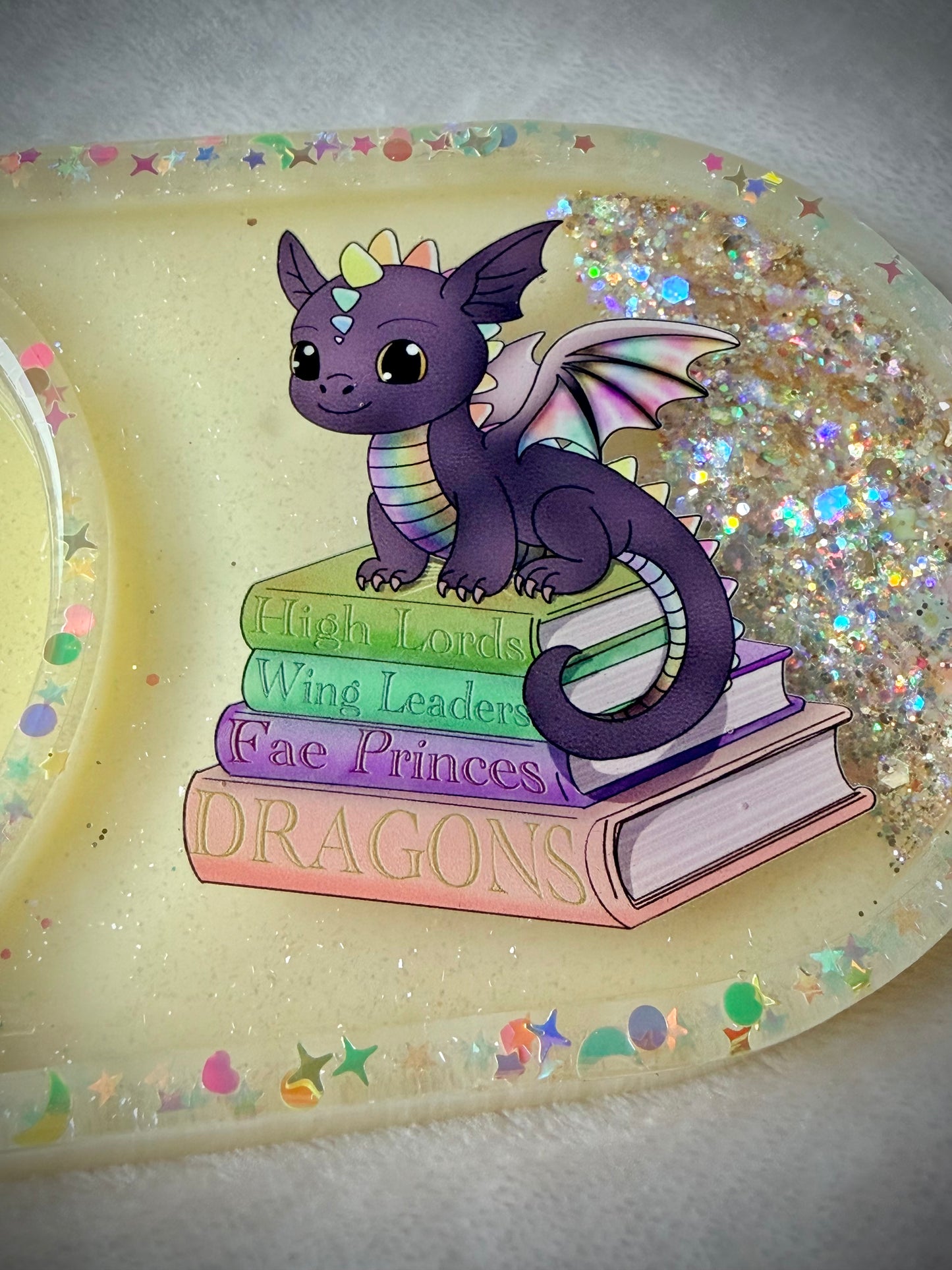 *Bookish Dragon XL Snow Globe Coaster