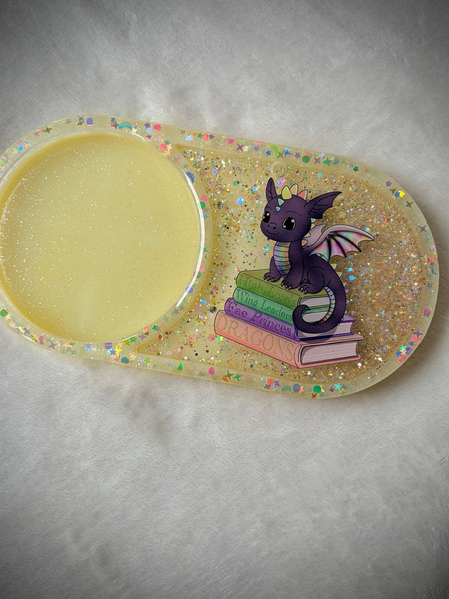 *Bookish Dragon XL Snow Globe Coaster