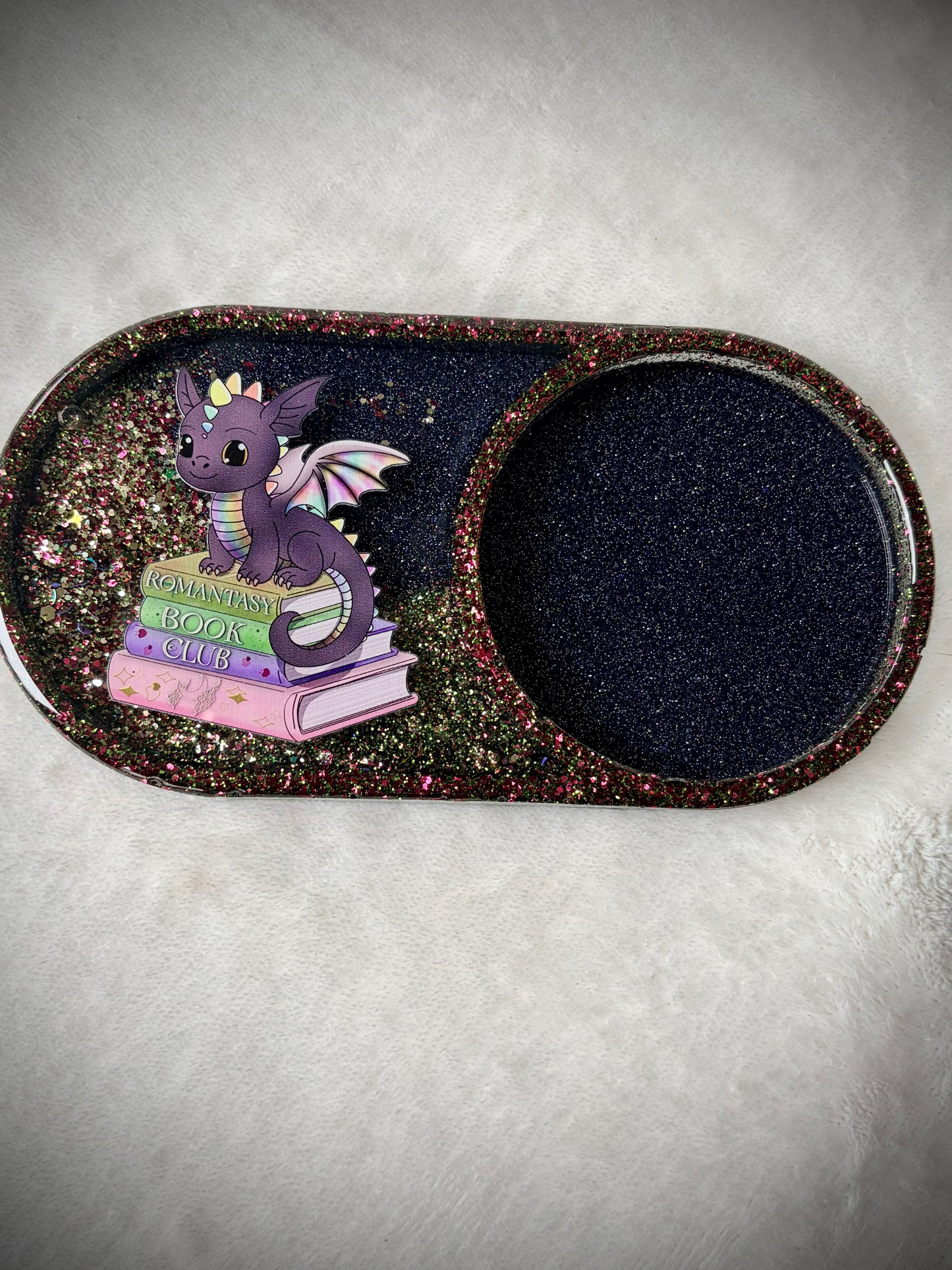 *Bookish Dragon XL Snow Globe Coaster