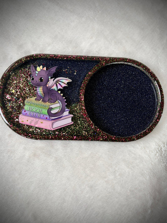 *Bookish Dragon XL Snow Globe Coaster