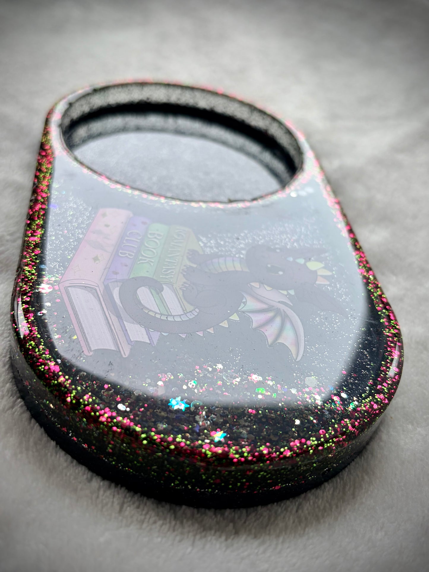 *Bookish Dragon XL Snow Globe Coaster