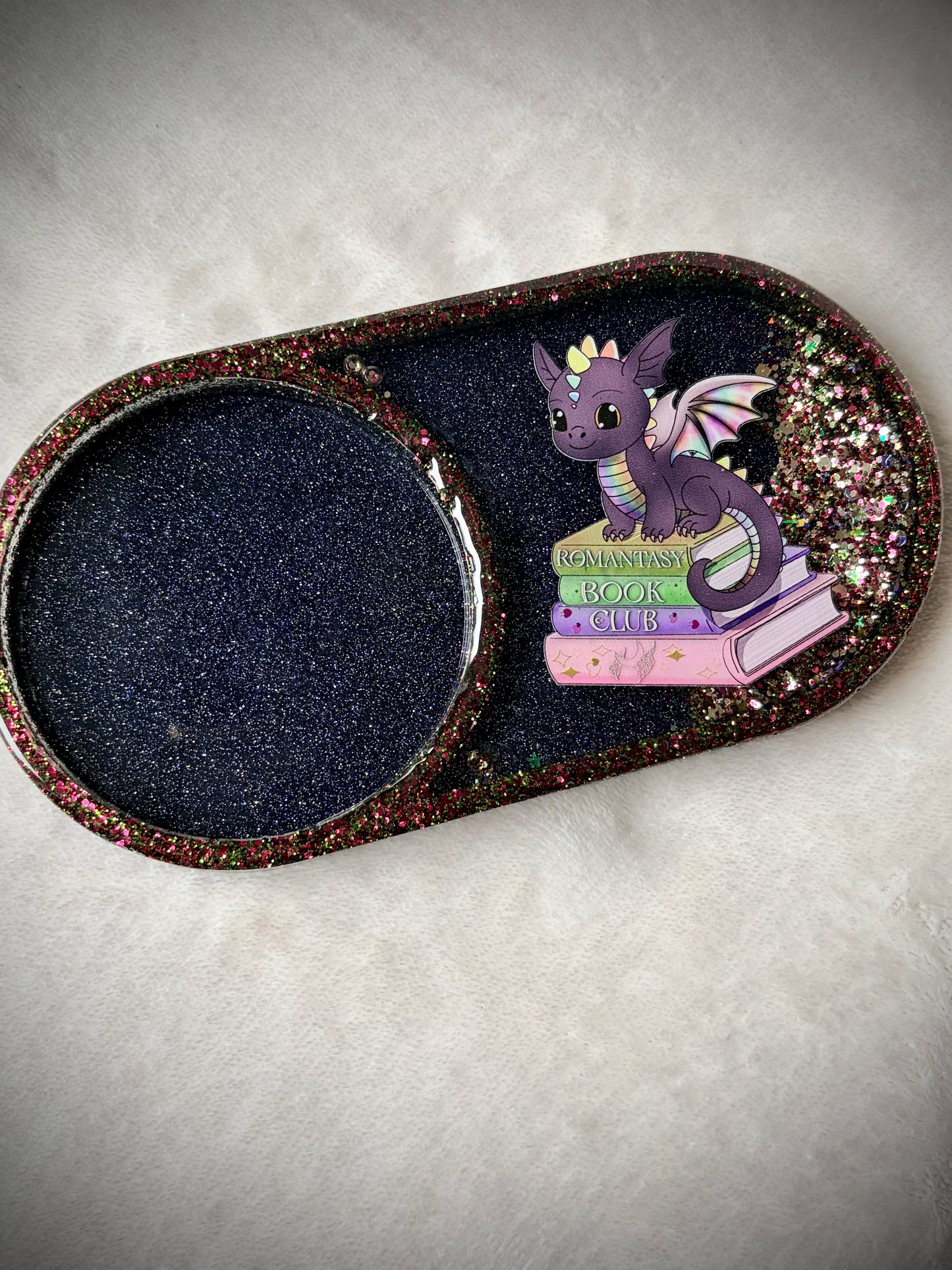 *Bookish Dragon XL Snow Globe Coaster