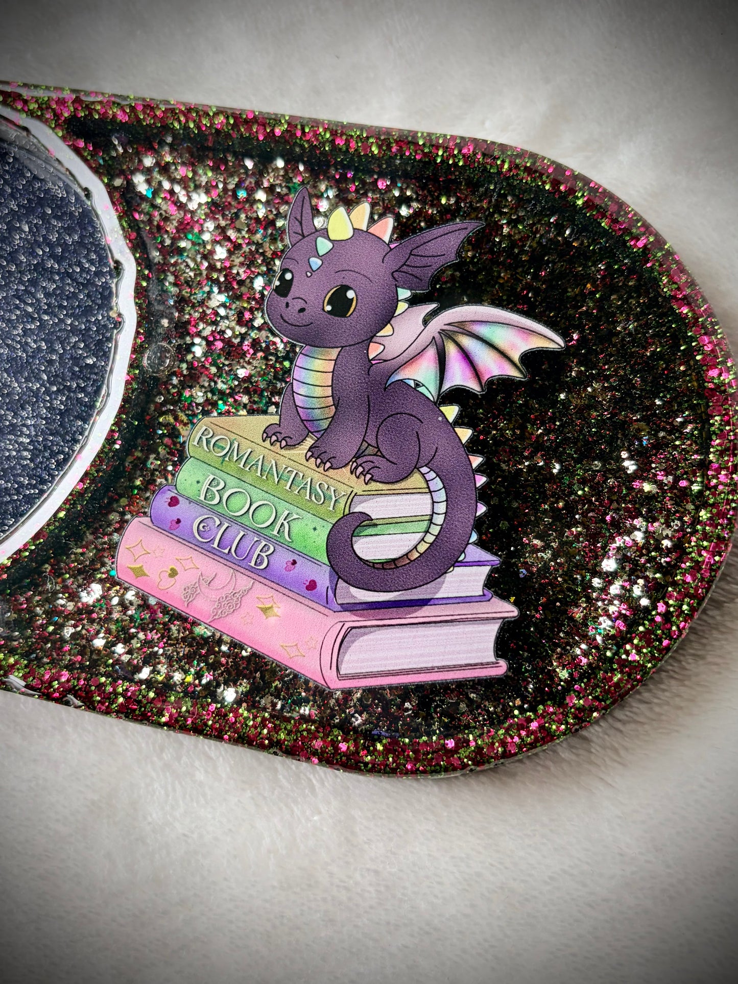 *Bookish Dragon XL Snow Globe Coaster